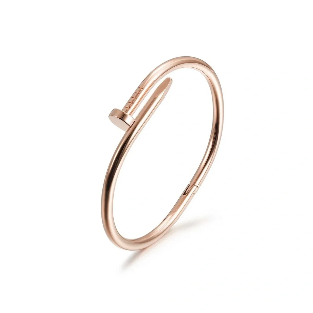 Generic Nail Cuff Bangle Bracelet in Rose Gold